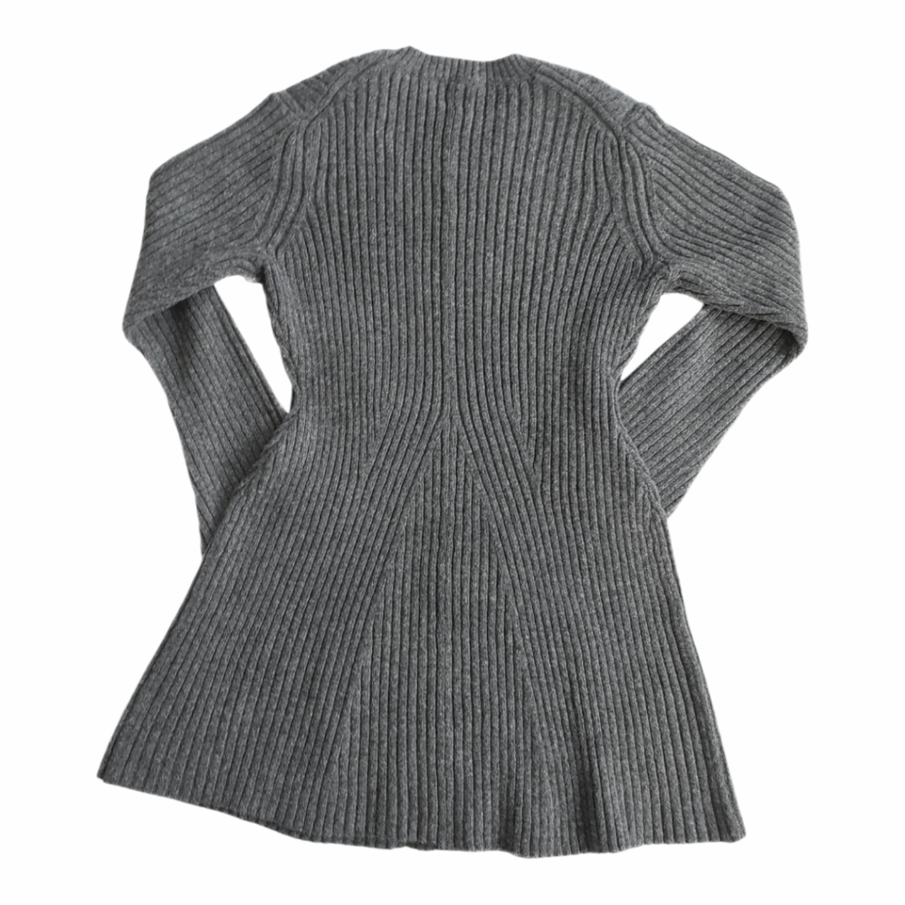 H&M Wool Long Sleeve Gray Sweater Dress Midi Knee Length Soft Stretch Size 16/18 - Picture 4 of 7